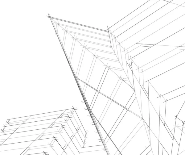 Formas Geométricas Mínimas Linhas Arquitetônicas —  Vetores de Stock