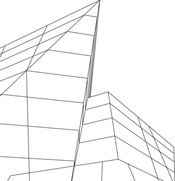 最小限の幾何学的形状建築線 — ストックベクタ