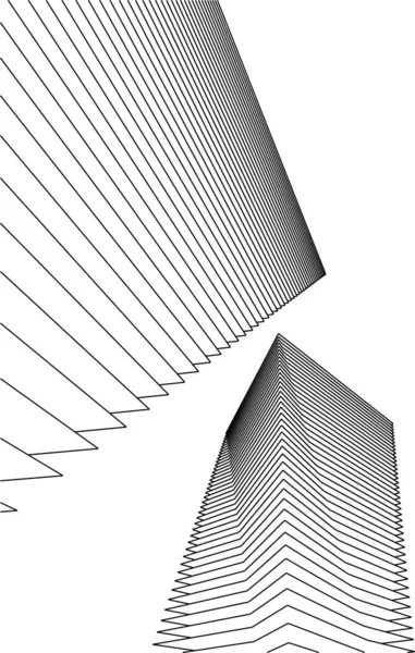 Minimální Geometrické Tvary Architektonické Linie — Stockový vektor