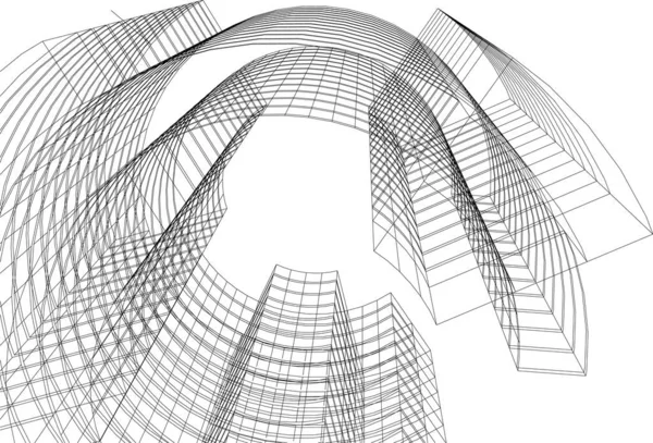 Formes Géométriques Minimales Lignes Architecturales — Image vectorielle