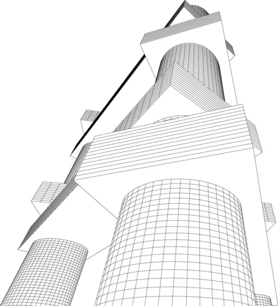 Abstraktní Kreslicí Čáry Architektonickém Pojetí Minimální Geometrické Tvary — Stockový vektor