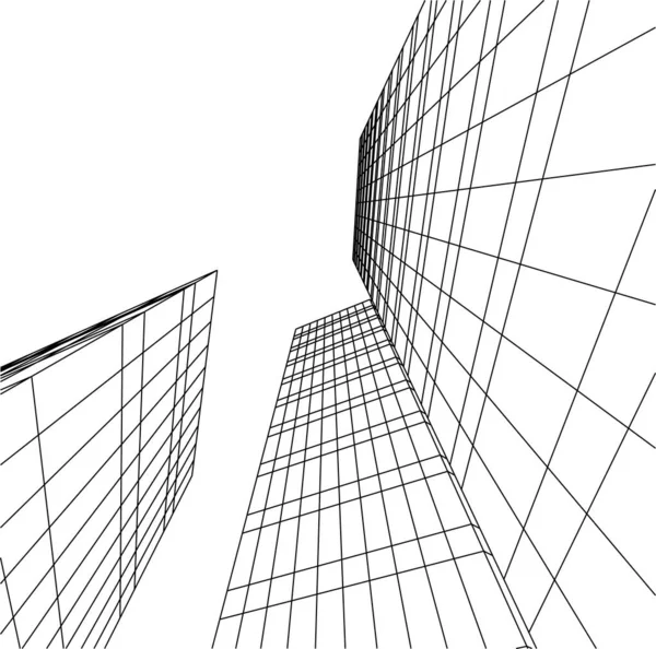 Formas Geométricas Mínimas Líneas Arquitectónicas — Vector de stock