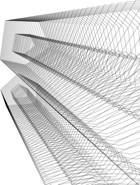 Linhas Abstratas Desenho Conceito Arte Arquitetônica Formas Geométricas Mínimas —  Vetores de Stock