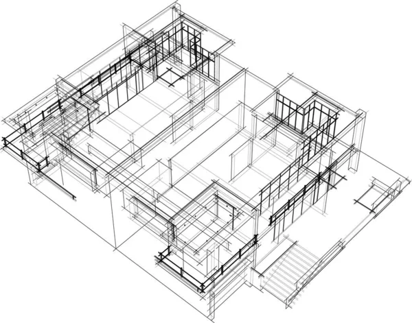 Minimalne Kształty Geometryczne Linie Architektoniczne — Wektor stockowy