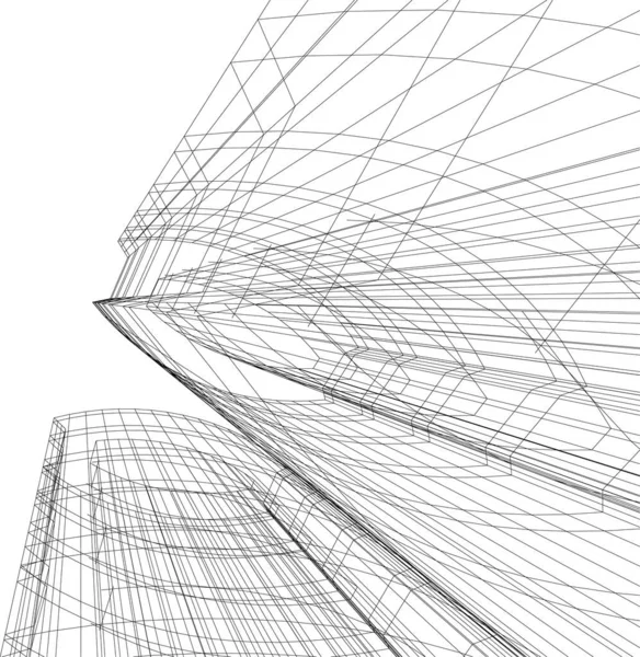 Mimari Sanat Konseptinde Soyut Çizgiler Minimum Geometrik Şekiller — Stok Vektör