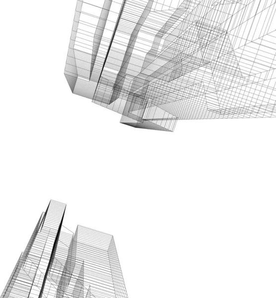 Abstrakcyjne Linie Rysunku Koncepcji Sztuki Architektonicznej Minimalne Kształty Geometryczne — Wektor stockowy