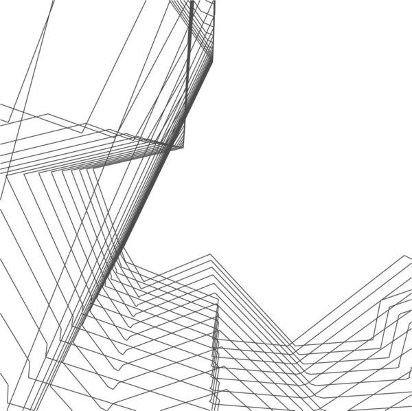 Formas Geométricas Mínimas Líneas Arquitectónicas — Vector de stock