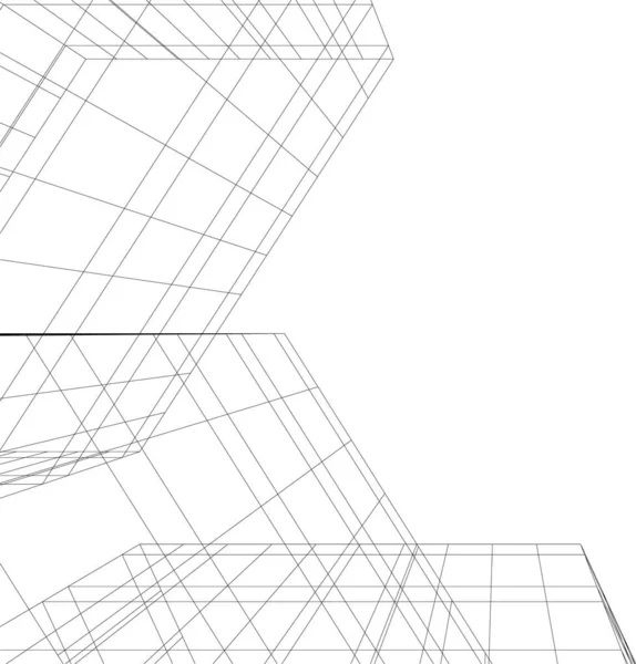 Minimale Geometrische Vormen Architectonische Lijnen — Stockvector