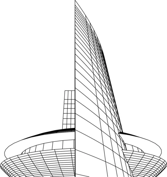 Абстрактні Лінії Малювання Концепції Архітектурного Мистецтва Мінімальні Геометричні Форми — стоковий вектор