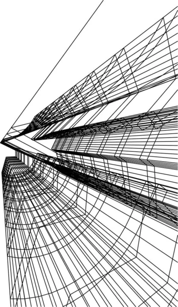 Mimari Sanat Konseptinde Soyut Çizgiler Minimum Geometrik Şekiller — Stok Vektör