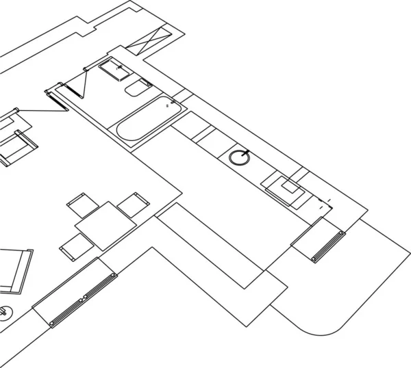 Minimale Geometrische Vormen Architectonische Lijnen — Stockvector