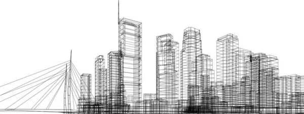 Formas Geométricas Mínimas Linhas Arquitetônicas — Vetor de Stock