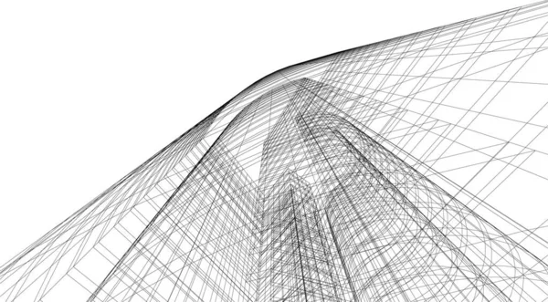 Formas Geométricas Mínimas Linhas Arquitetônicas —  Vetores de Stock