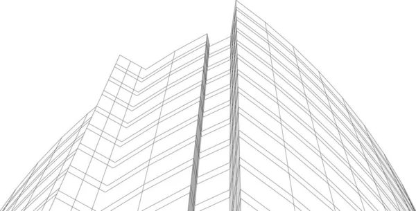 Lignes Dessin Abstraites Dans Concept Art Architectural Formes Géométriques Minimales — Image vectorielle