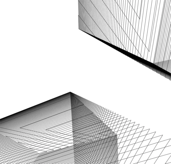 Minimale Geometrische Formen Architektonische Linien — Stockvektor