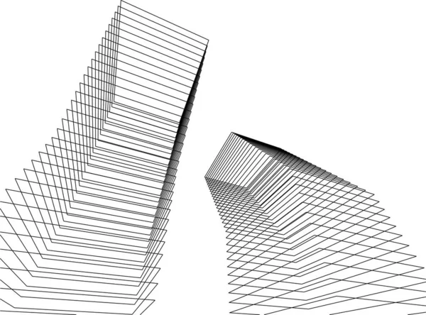 Minimale Geometrische Vormen Architectonische Lijnen — Stockvector