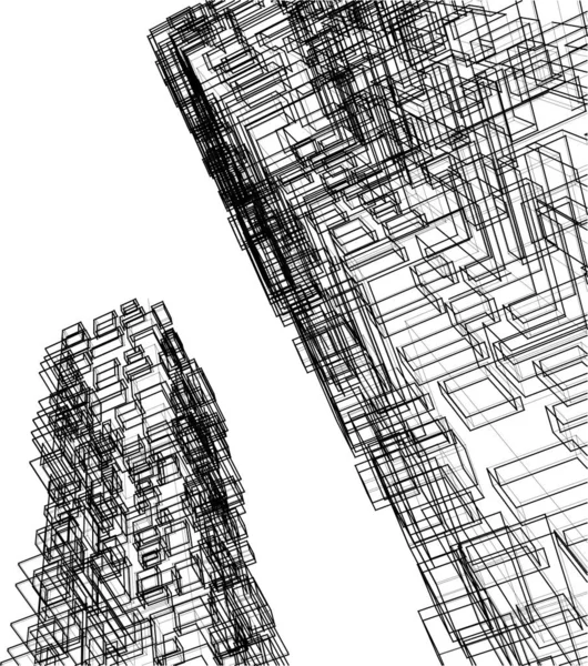 Forme Geometrice Minime Linii Arhitecturale — Vector de stoc