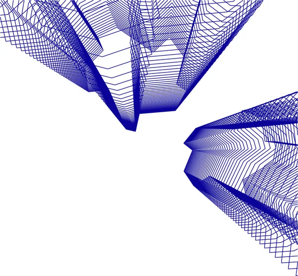 Líneas Abstractas Dibujo Concepto Arte Arquitectónico Formas Geométricas Mínimas — Archivo Imágenes Vectoriales