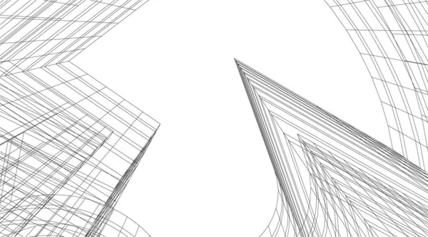 Lignes Dessin Abstraites Dans Concept Art Architectural Formes Géométriques Minimales — Image vectorielle