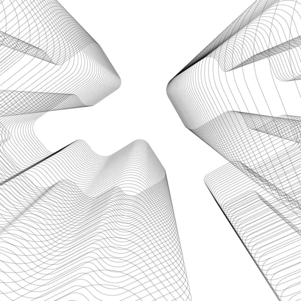 Minimale Geometrische Vormen Architectonische Lijnen — Stockvector