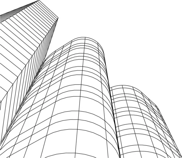 Formas Geométricas Mínimas Líneas Arquitectónicas — Vector de stock