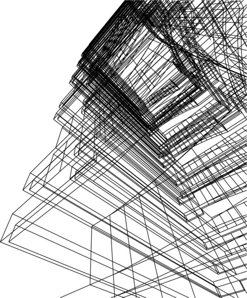 Minimale Geometrische Formen Architektonische Linien — Stockvektor