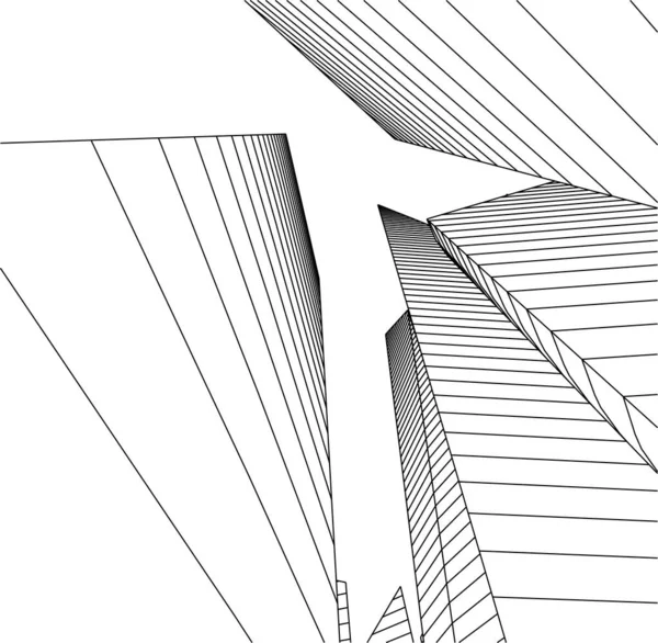 Minimale Geometrische Formen Architektonische Linien — Stockvektor