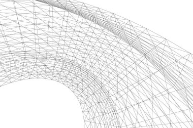 Mimari sanat konseptinde soyut çizgiler, minimum geometrik şekiller. 