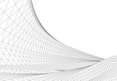 Mimari sanat konseptinde soyut çizgiler, minimum geometrik şekiller. 