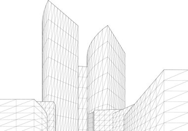 Mimari sanat konseptinde soyut çizgiler, minimum geometrik şekiller.