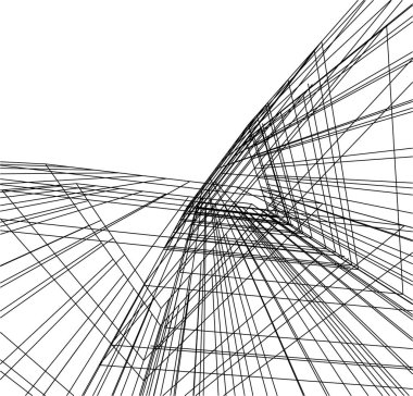 Mimari sanat konseptinde soyut çizgiler, minimum geometrik şekiller. 