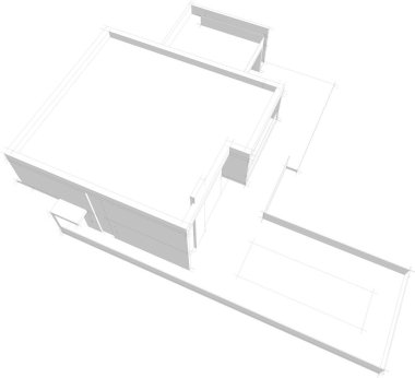 Mimari sanat konseptinde soyut çizgiler, minimum geometrik şekiller. 