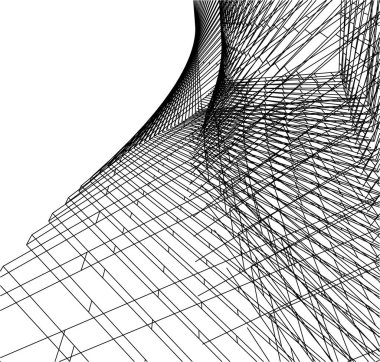 Mimari sanat konseptinde soyut çizgiler, minimum geometrik şekiller. 
