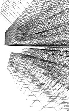 Mimari sanat konseptinde soyut çizgiler, minimum geometrik şekiller. 
