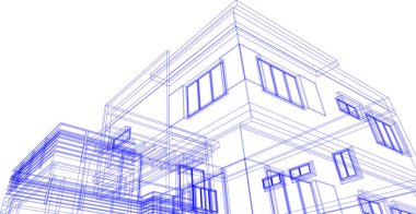 Mimari sanat konseptinde soyut çizgiler, minimum geometrik şekiller. 