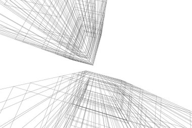 Mimari sanat konseptinde soyut çizgiler, minimum geometrik şekiller. 