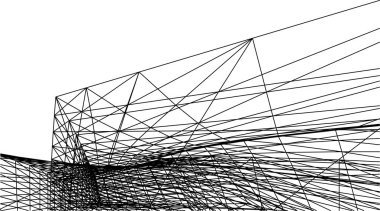 Mimari sanat konseptinde soyut çizgiler, minimum geometrik şekiller. 