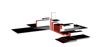 minimal geometrik şekiller, mimari çizgiler