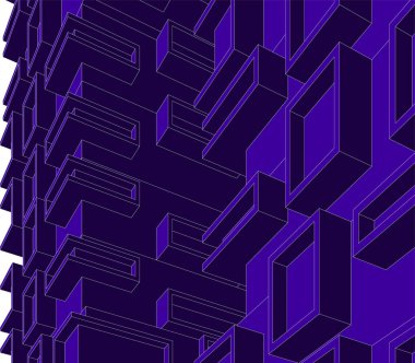 Mimari sanat konseptinde soyut çizgiler, minimum geometrik şekiller. 