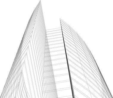 Mimari sanat konseptinde soyut çizgiler, minimum geometrik şekiller. 