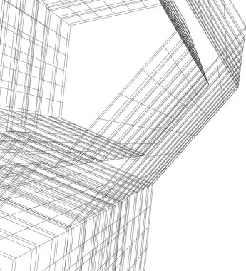 Mimari sanat konseptinde soyut çizgiler, minimum geometrik şekiller. 