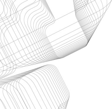 Mimari sanat konseptinde soyut çizgiler, minimum geometrik şekiller. 