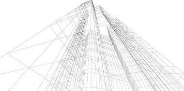 Mimari sanat konseptinde soyut çizgiler, minimum geometrik şekiller.