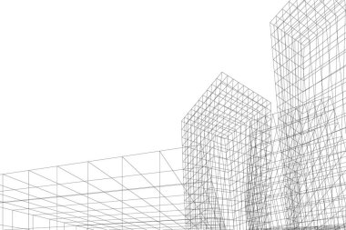 Mimari sanat konseptinde soyut çizgiler, minimum geometrik şekiller. 