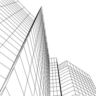 Mimari sanat konseptinde soyut çizgiler, minimum geometrik şekiller. 