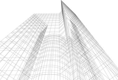 Mimari sanat konseptinde soyut çizgiler, minimum geometrik şekiller. 