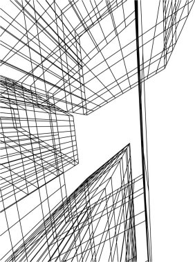 Mimari sanat konseptinde soyut çizgiler, minimum geometrik şekiller. 