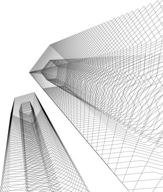 Mimari sanat konseptinde soyut çizgiler, minimum geometrik şekiller.