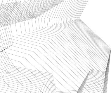 Mimari sanat konseptinde soyut çizgiler, minimum geometrik şekiller. 