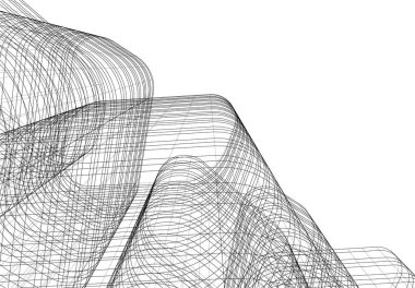 Mimari sanat konseptinde soyut çizgiler, minimum geometrik şekiller.